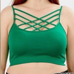 4 Zenana Women Comfort Seamless Crisscross Front Strappy Bralette Sports Bra